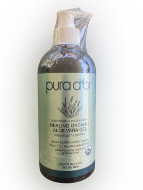 NWT Pura d'or Organic Aloe Vera Gel 16 fl. oz.